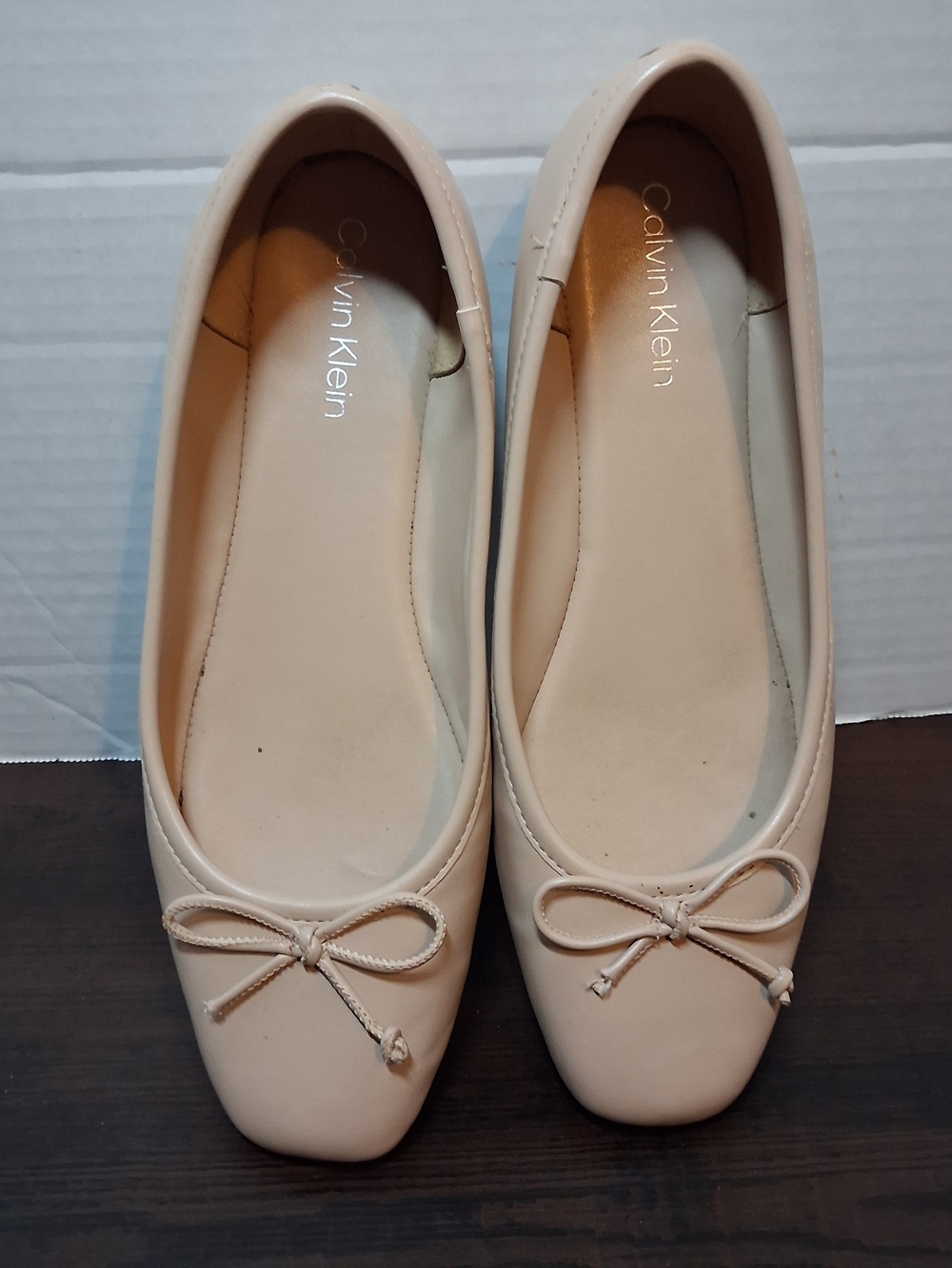 Calvin Klein Women's Nude Ballet Flats with Bow Size 8.5
